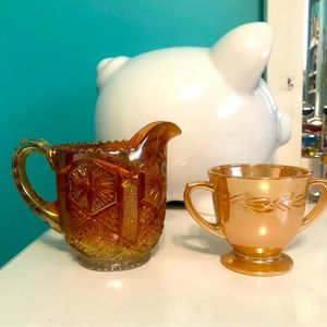 Vintage cream and sugar